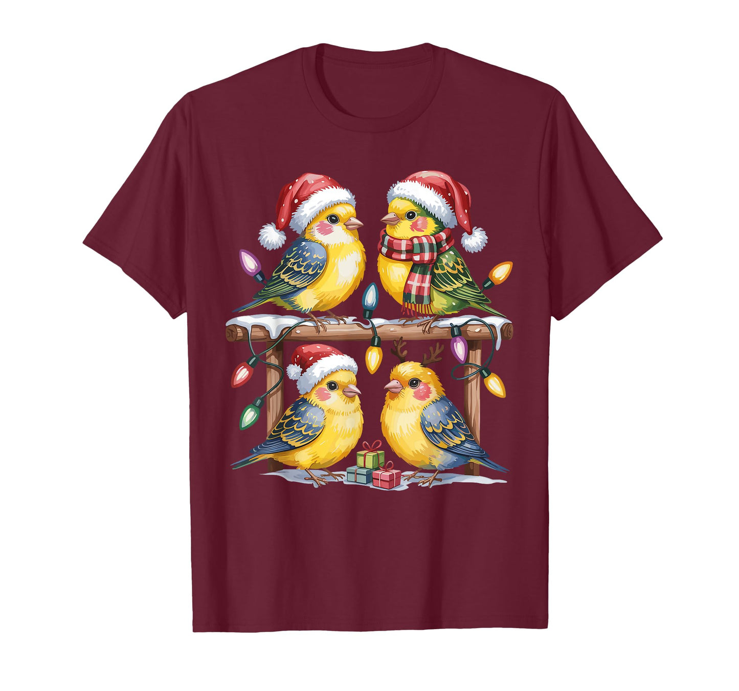Canary Christmas Cute Pet Lovers Funny Holiday Pajamas T-Shirt