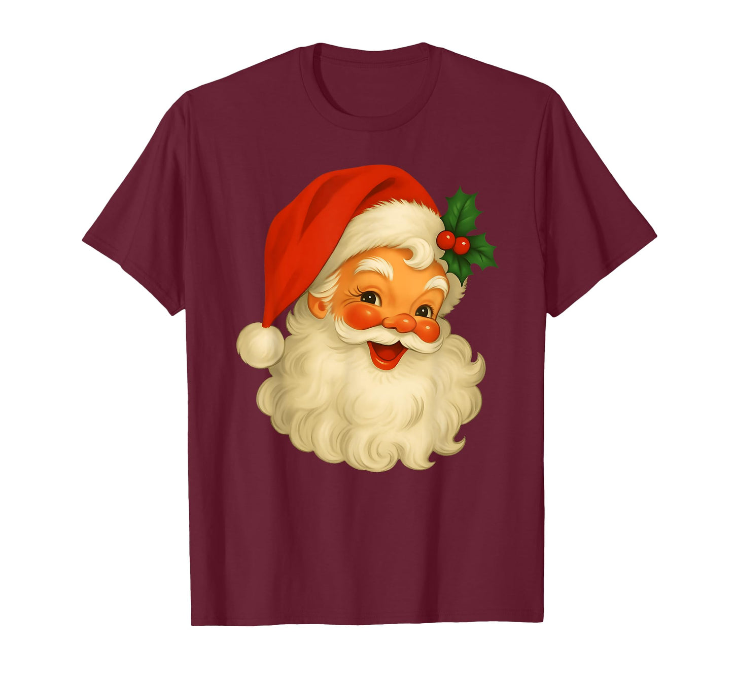 Vintage Retro Cute Santa Claus Christmas Xmas Men Women Kid T-Shirt