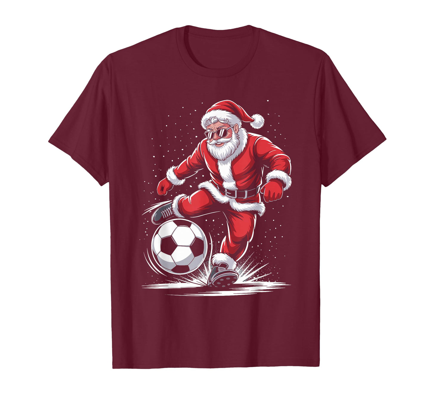 Funny Santa Claus Soccer Player Christmas for Kids Men T-Shirt