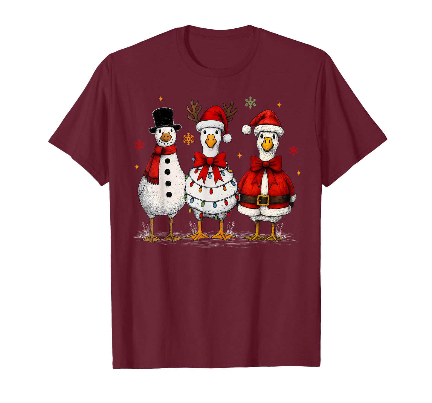 Funny Goose Santa Squad Merry Christmas Xmas Pajamas Holiday T-Shirt