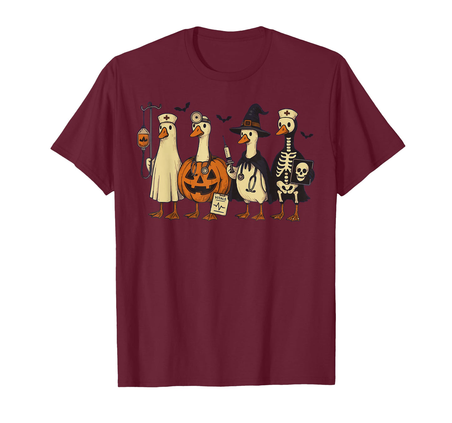 Cute Goose Nurse Halloween Costume Ghost Pumpkin Witch T-Shirt