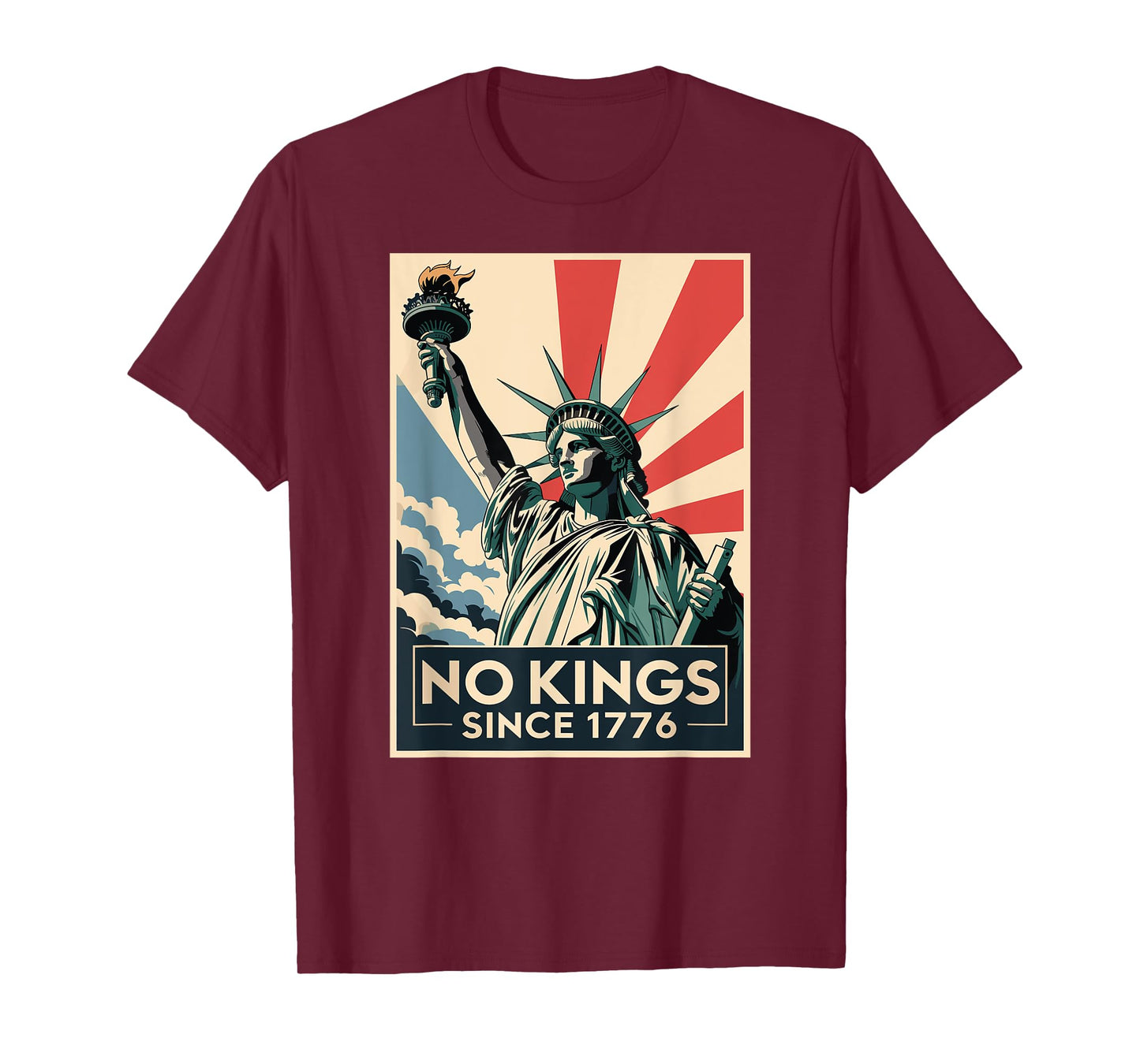 No Kings In America Since 1776 Statue Of Liberty Vintage T-Shirt