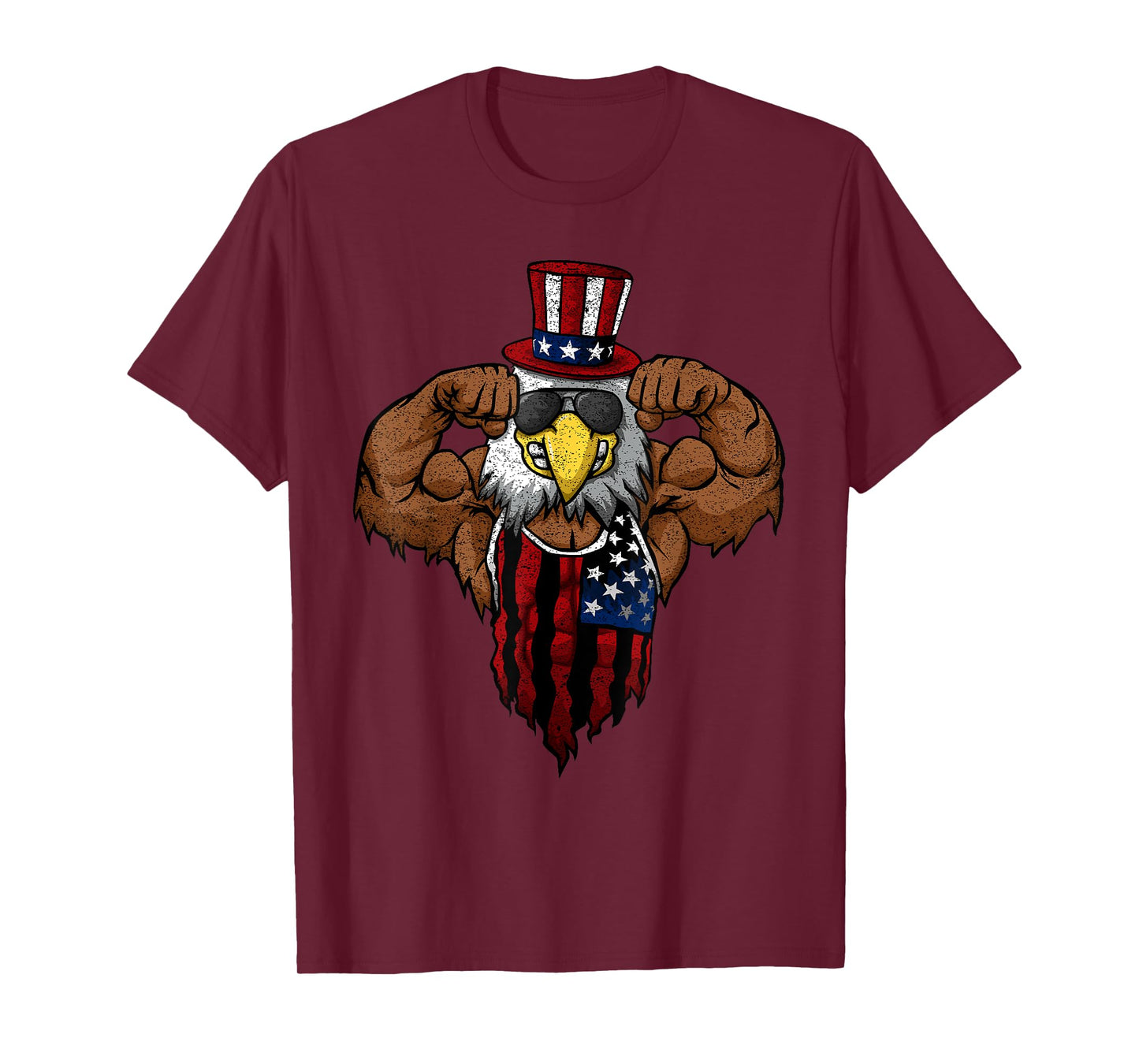 American Flag Muscular Squat Dabbing Flexing Uncle Sam Women Kids Men T-Shirt