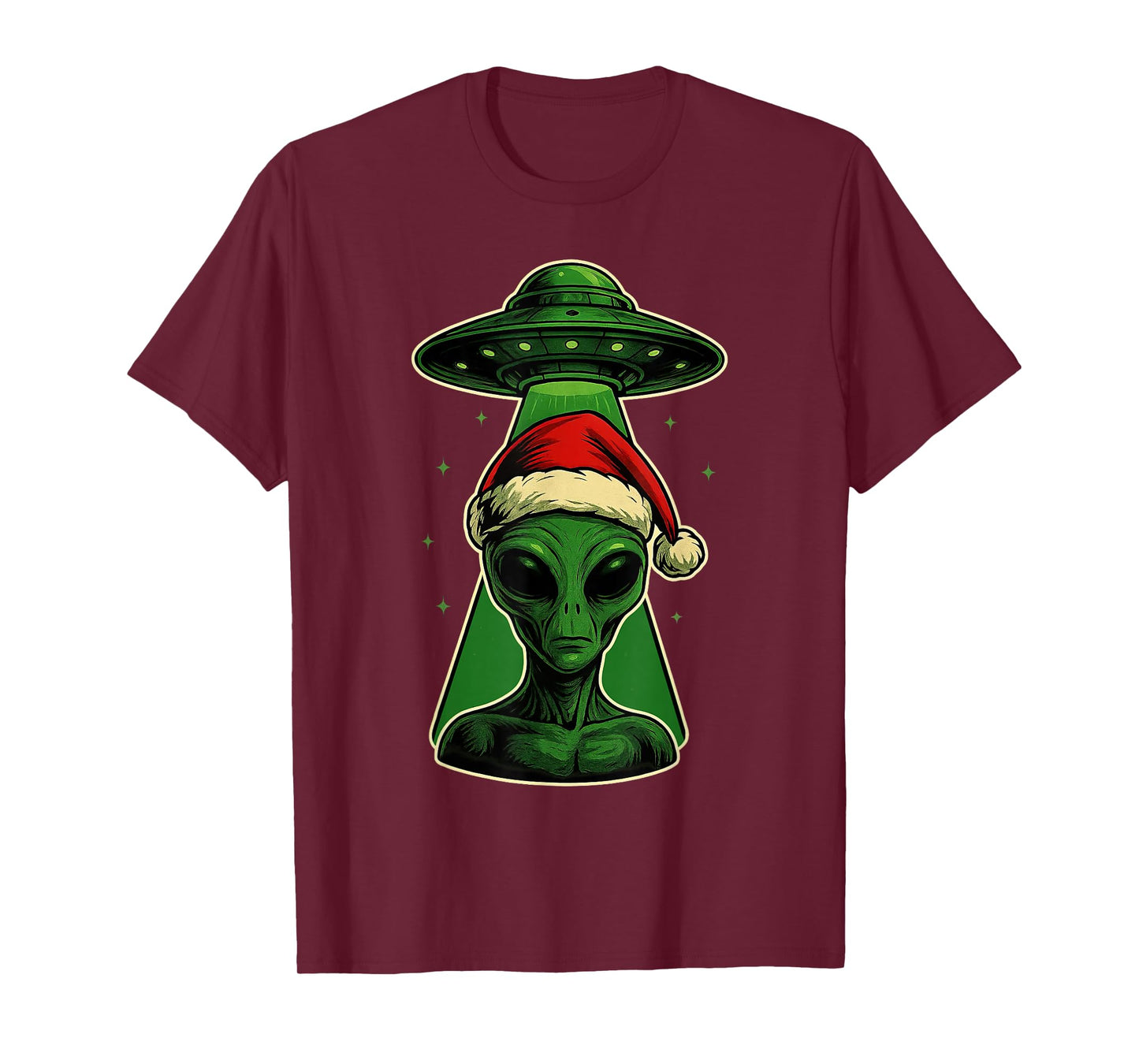 Alien Santa Retro UFO Christmas Sci-Fi Xmas T-Shirt
