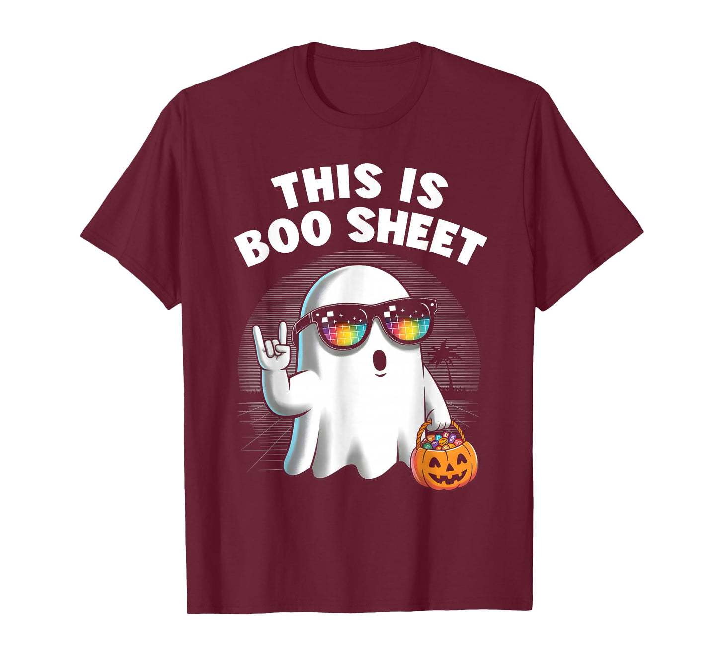 This is Boo Sheet Ghost Retro Halloween Costume Men Women T-Shirt