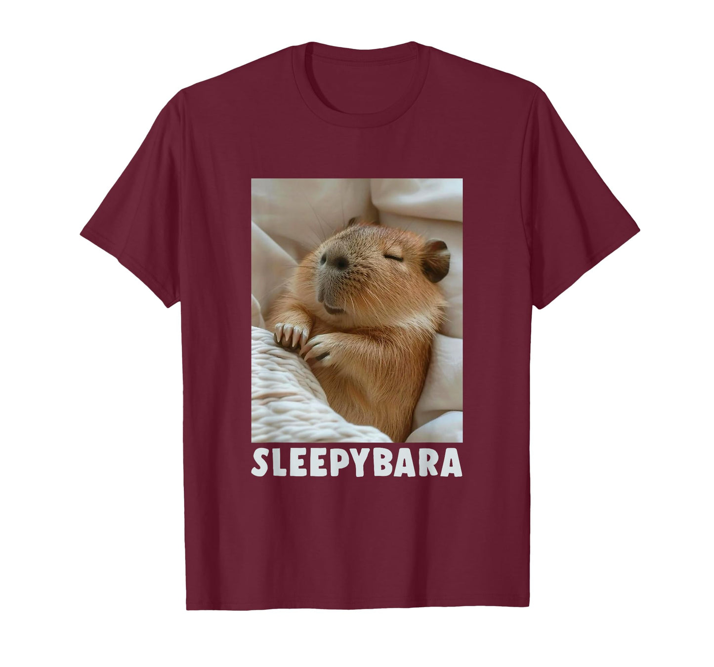 Cute Sleepy Capybara Sleep Pajamas Funny Word Sleebybara T-Shirt