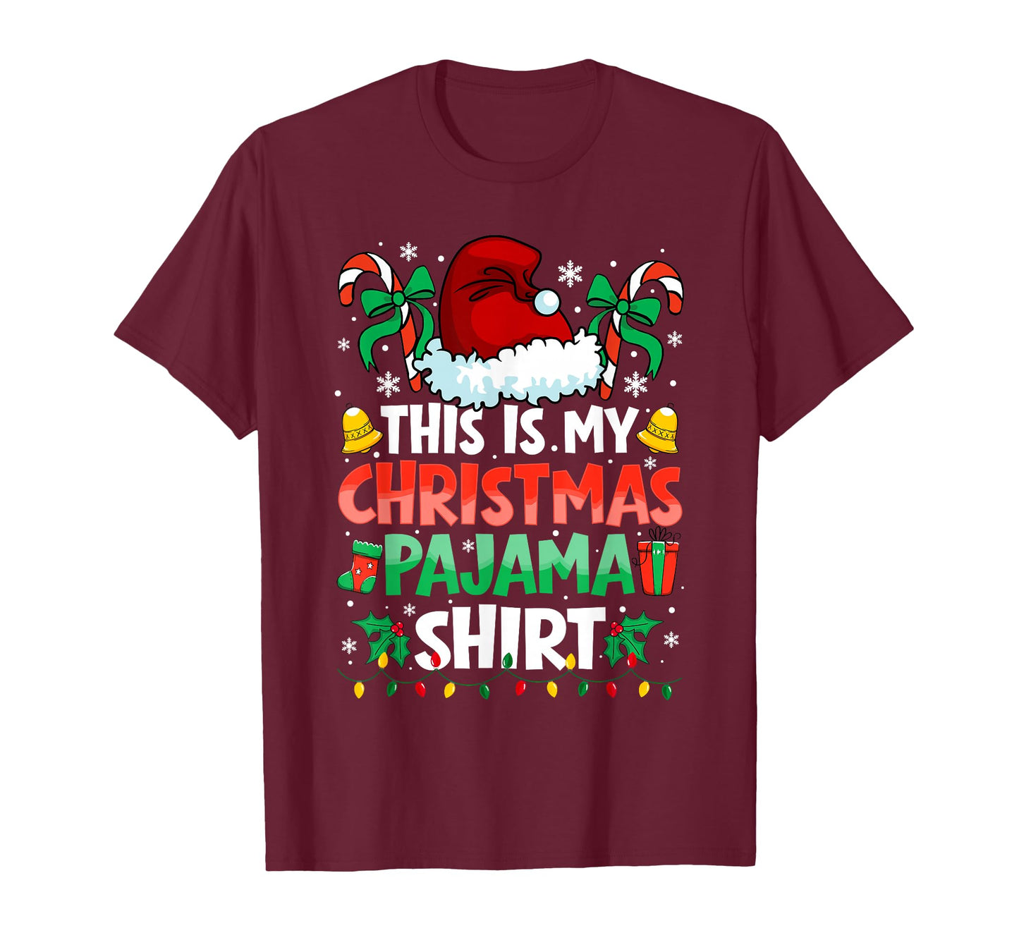 This is My Christmas Pajama Shirt Funny Xmas PJs Men Women T-Shirt