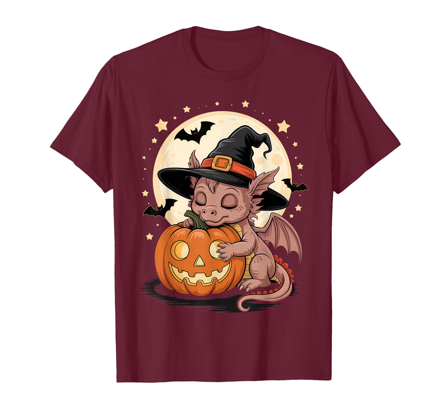Halloween Dragon Witch Hat Pumpkin Spooky T-Shirt