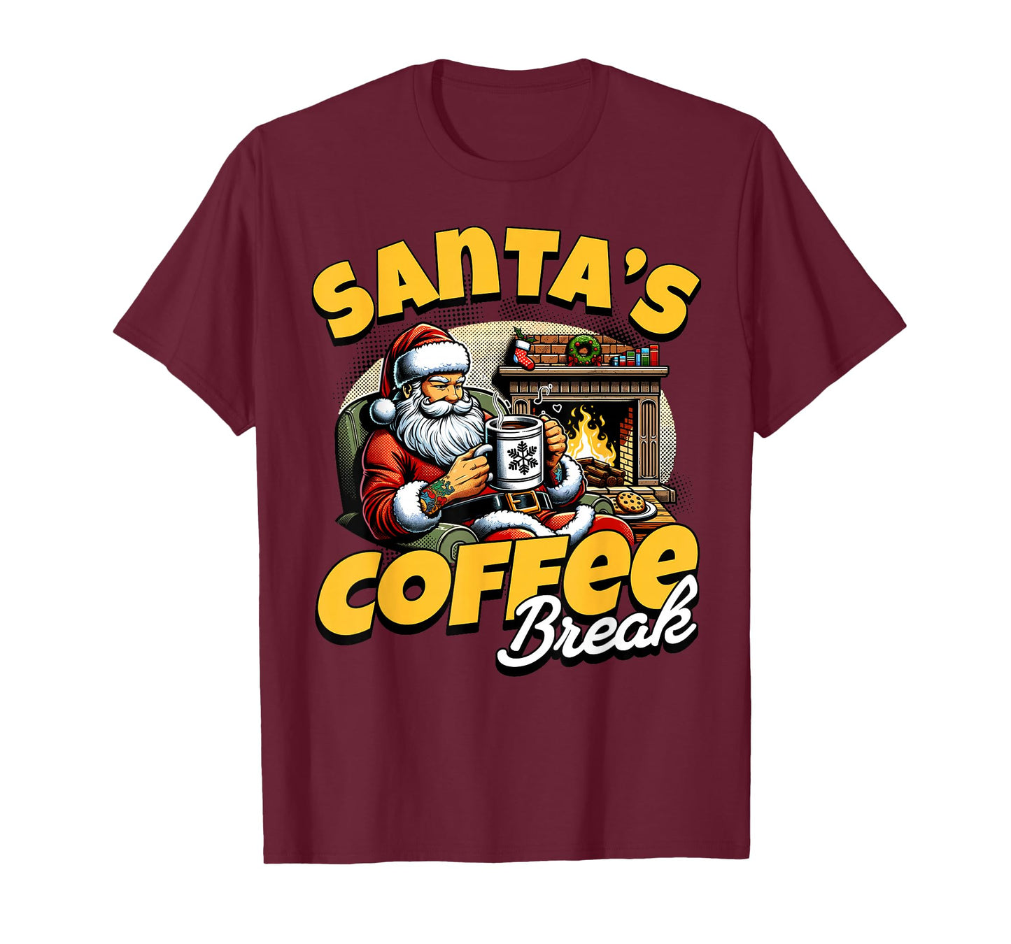 Santa’s Coffee Break Funny Holiday Caffeine Lovers T-Shirt