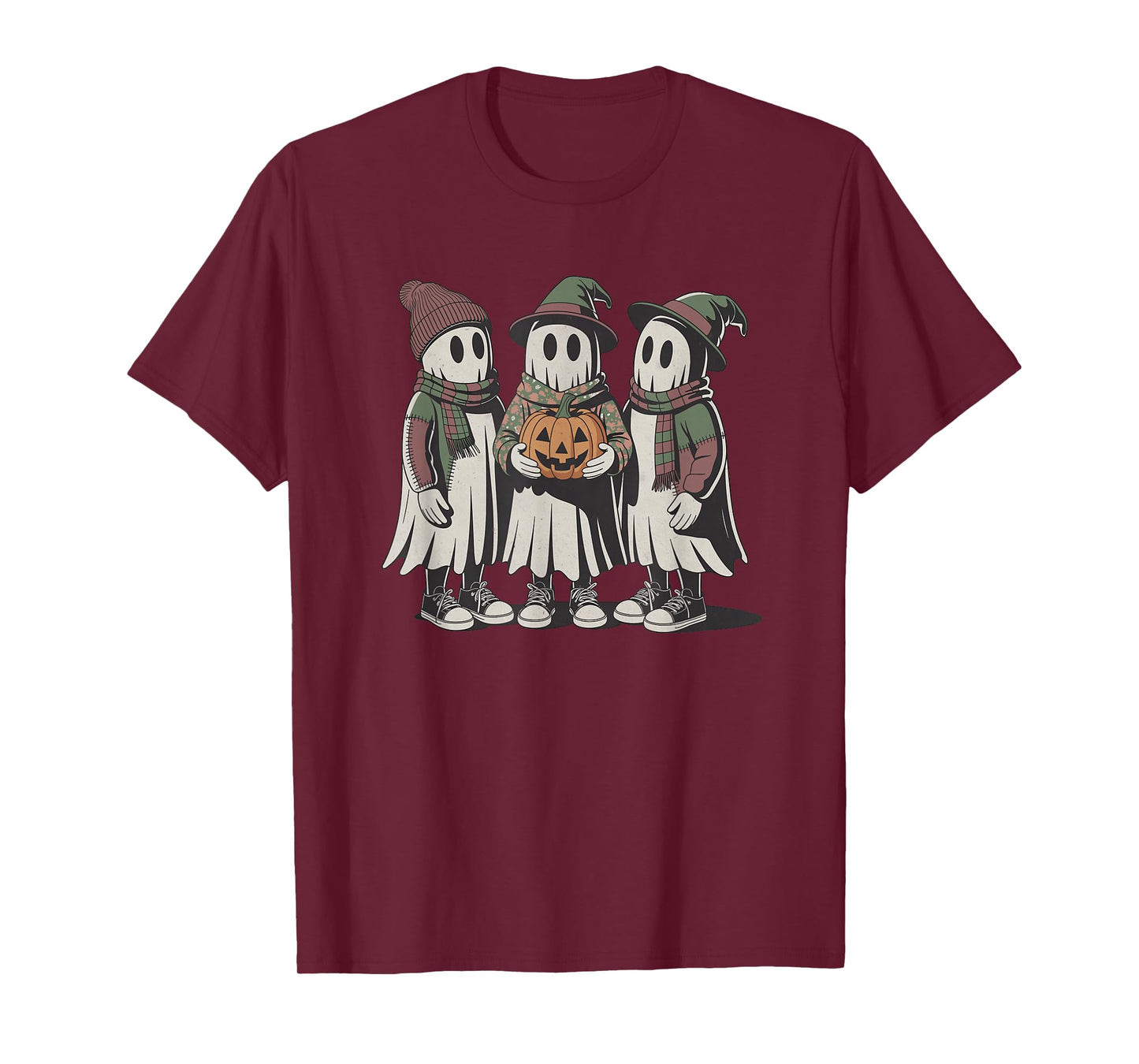 Retro Halloween Ghost Costume Spooky Season Pumpkin T-Shirt