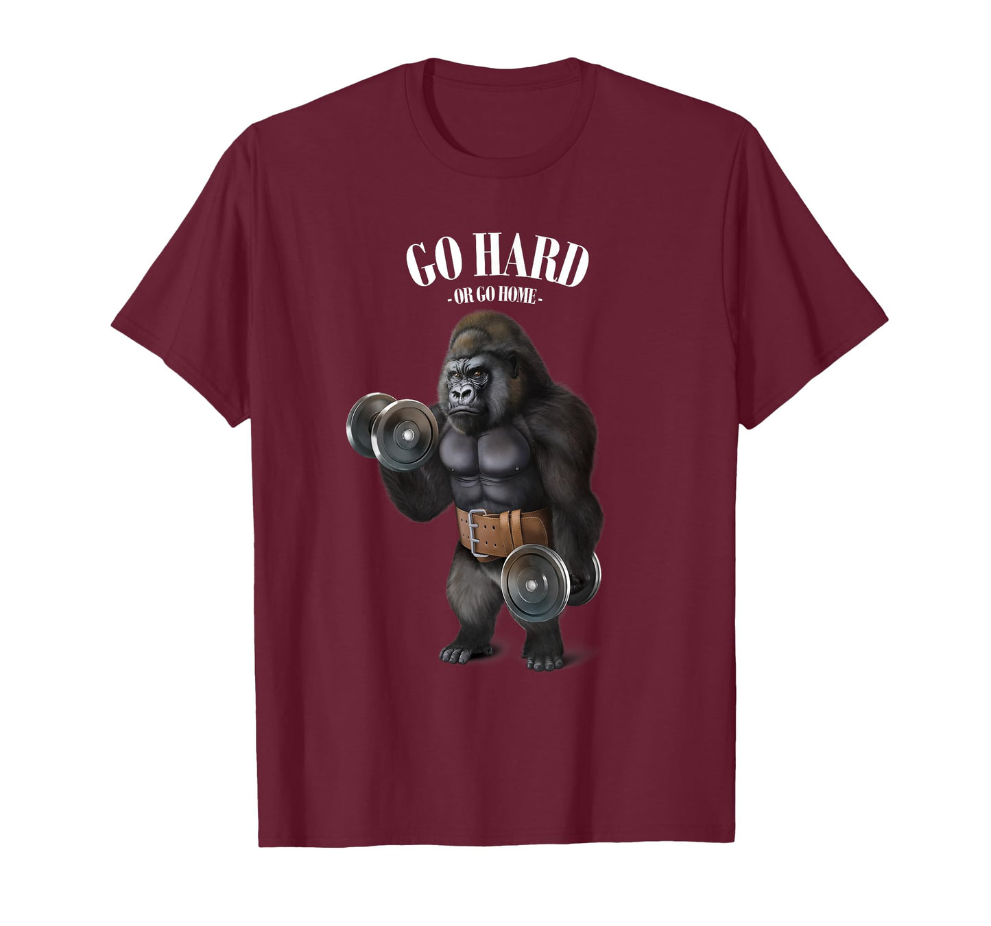 Gorilla Muscle Training with Dumbbell in Fitness Gym T-Shirt