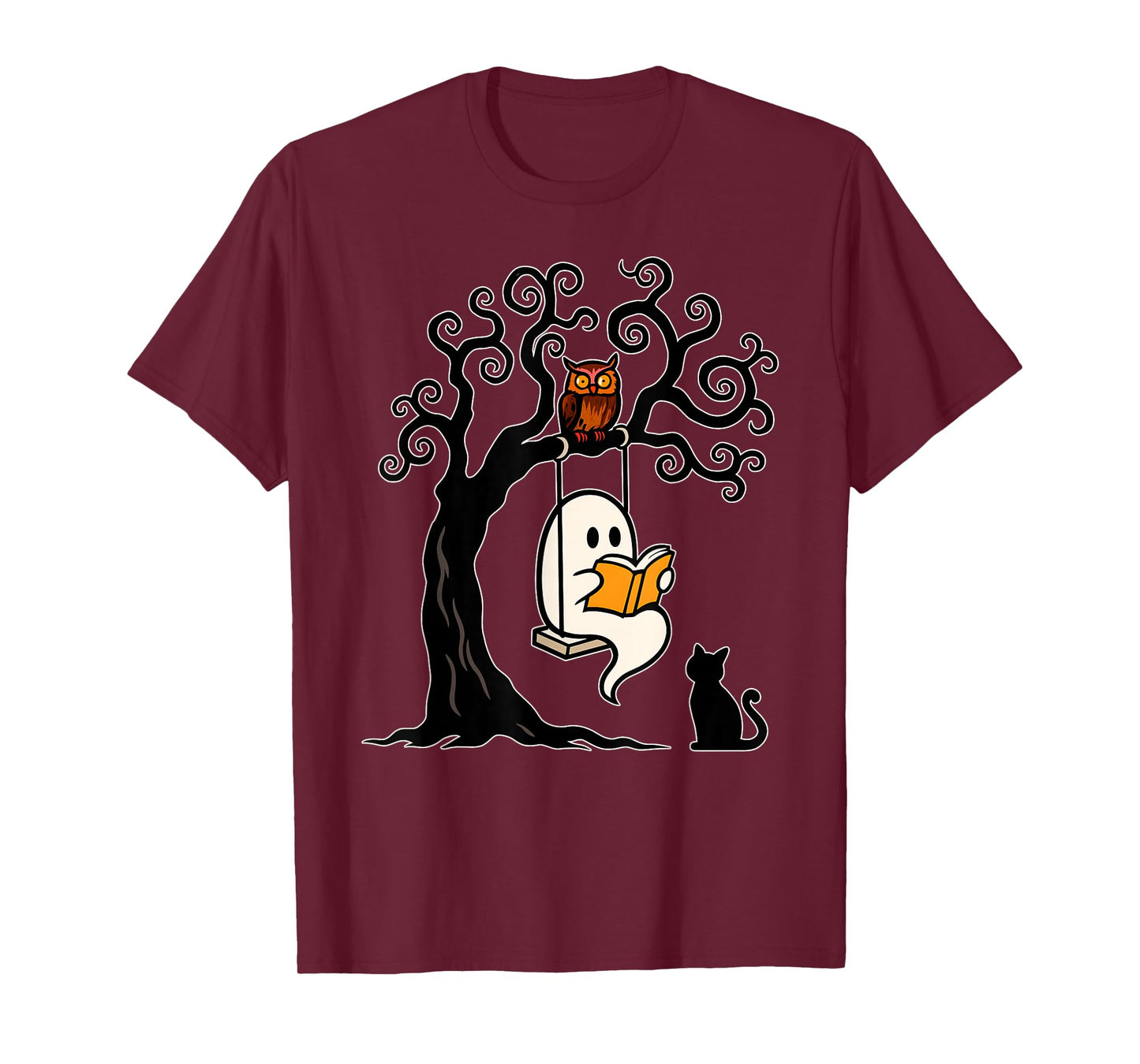 Vintage Halloween Ghost Swing Reading Halloween Costume T-Shirt