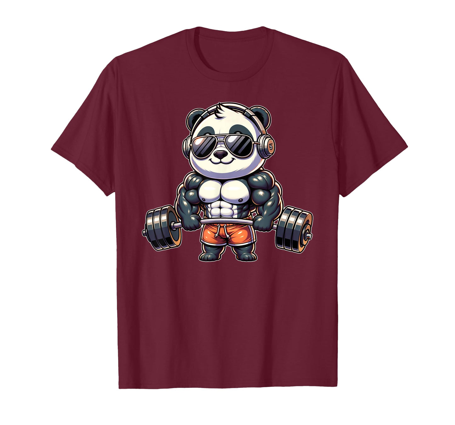 Panda Funny Gym Weightlifting Bodybuilder Fitness Workout T-Shirt