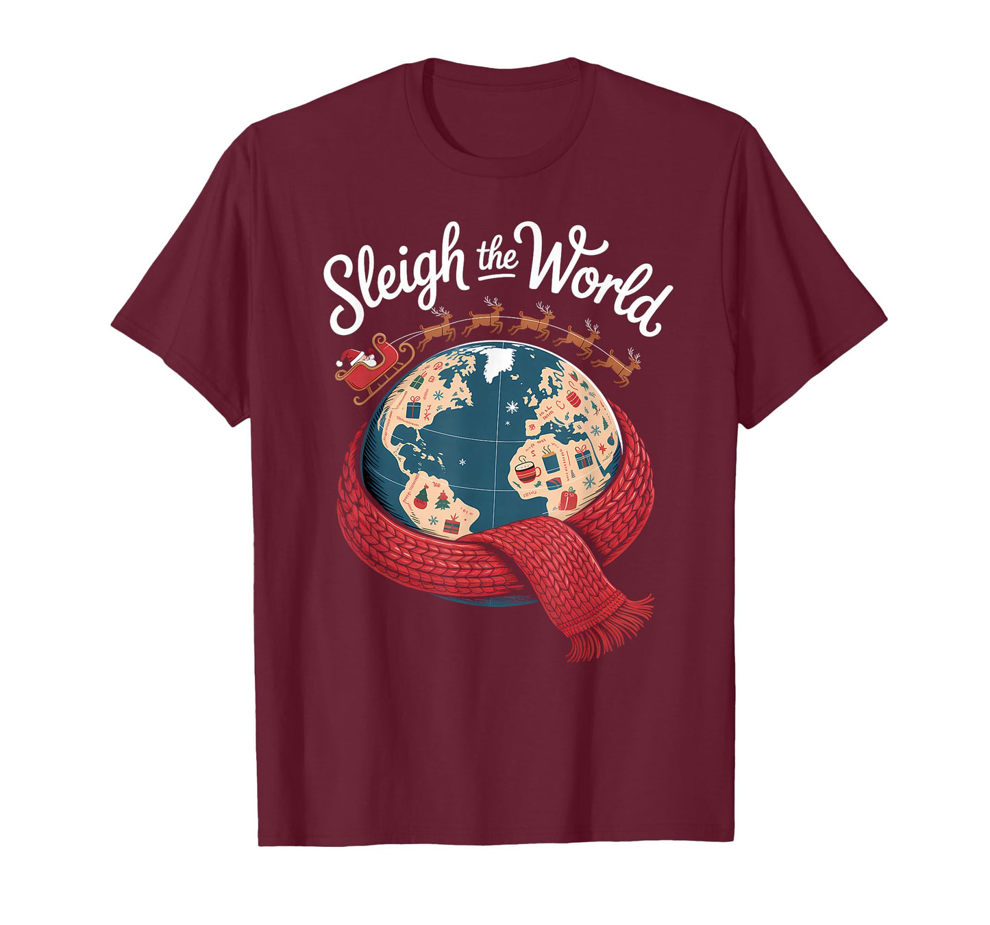 Sleigh The World Funny Christmas Snow Globe T-Shirt