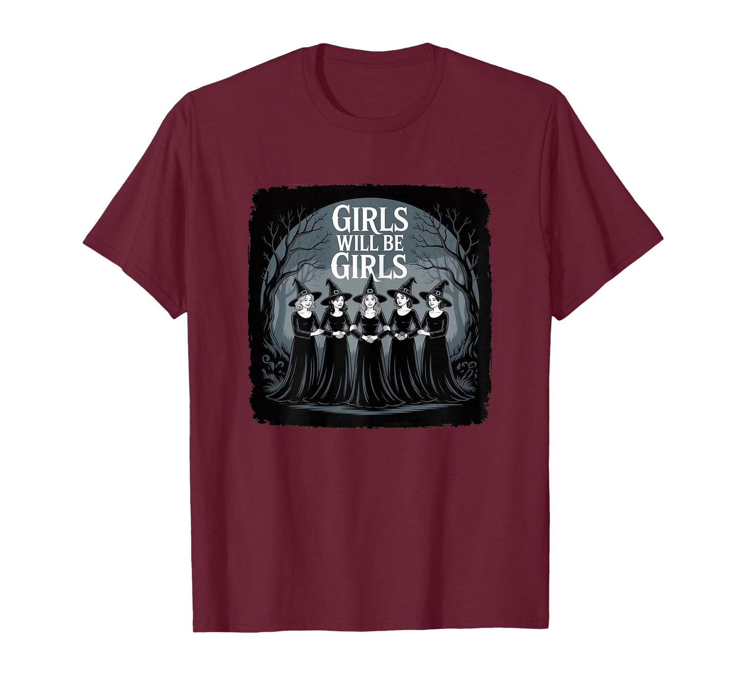 MysticMoon Will Be Girls Witch Circle Tee T-Shirt