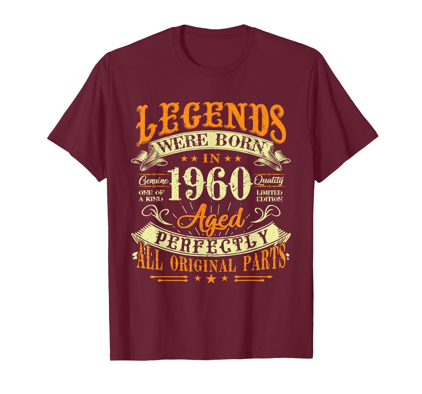 65th Birthday Vintage Legends Born In 1960 65 Years Old T-Shirt