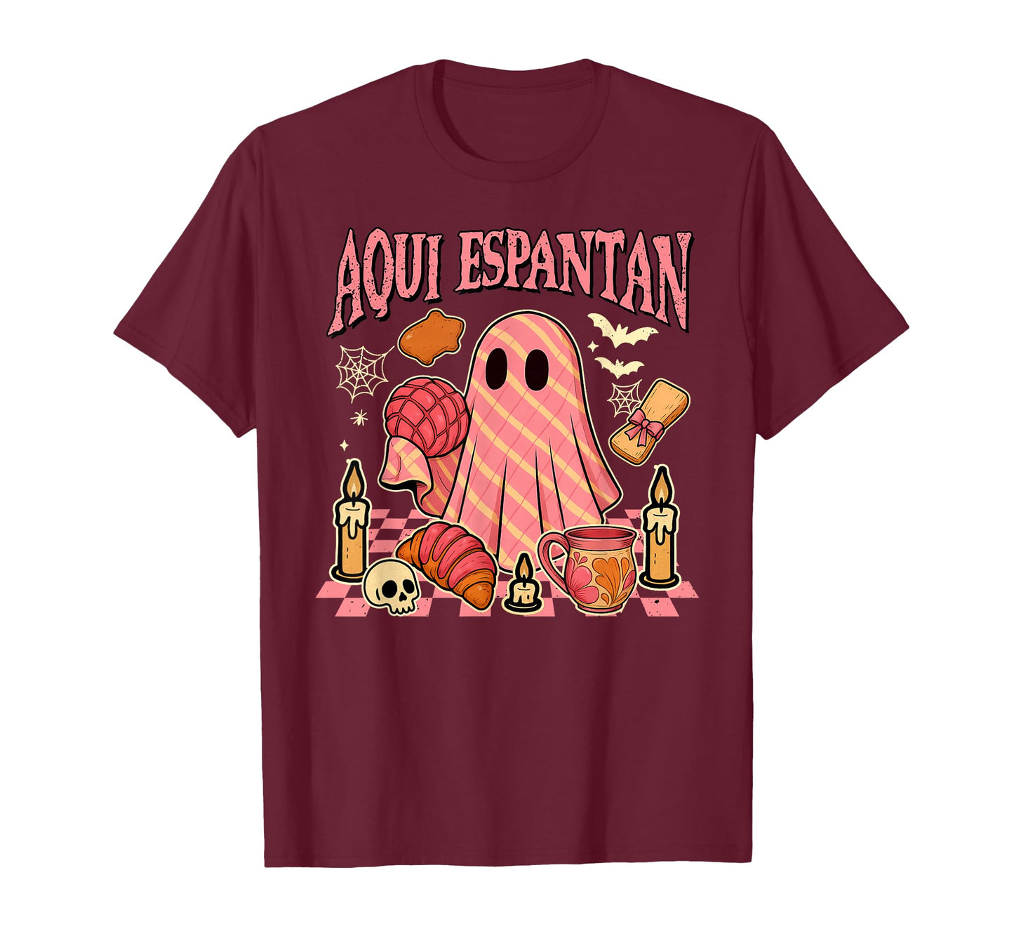 Mexican Spanish Boo Latina Halloween Spooky Aqui Espantan T-Shirt