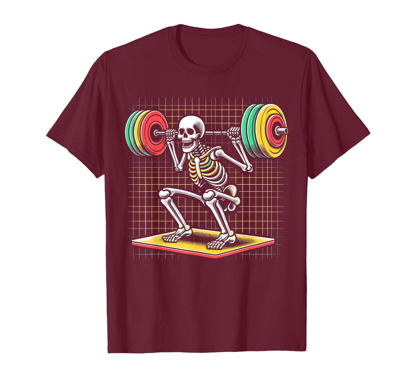 Skeleton Lifting Gym Workout T-Shirt