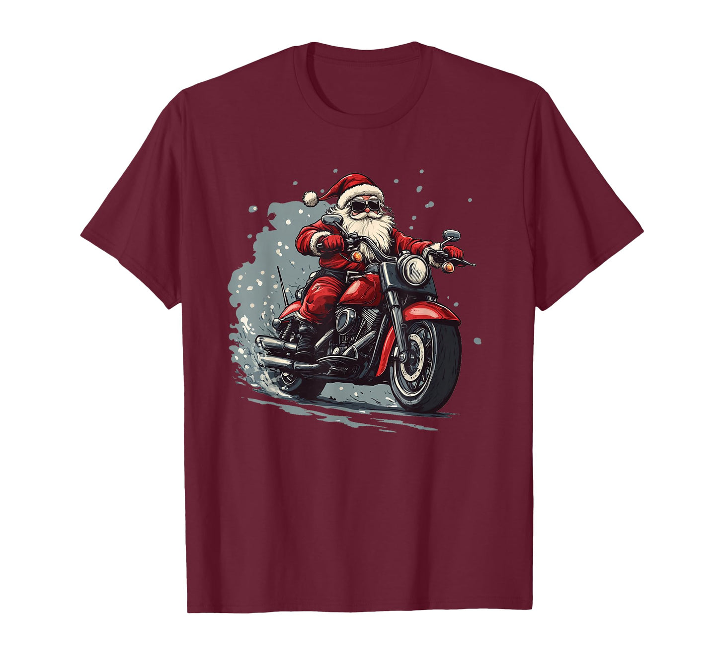 Funny Rocker Santa Claus on a Holiday Ride T-Shirt