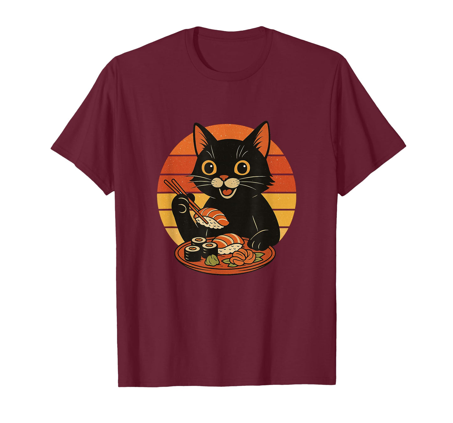 Retro Sushi Cat Japanese Food T-Shirt
