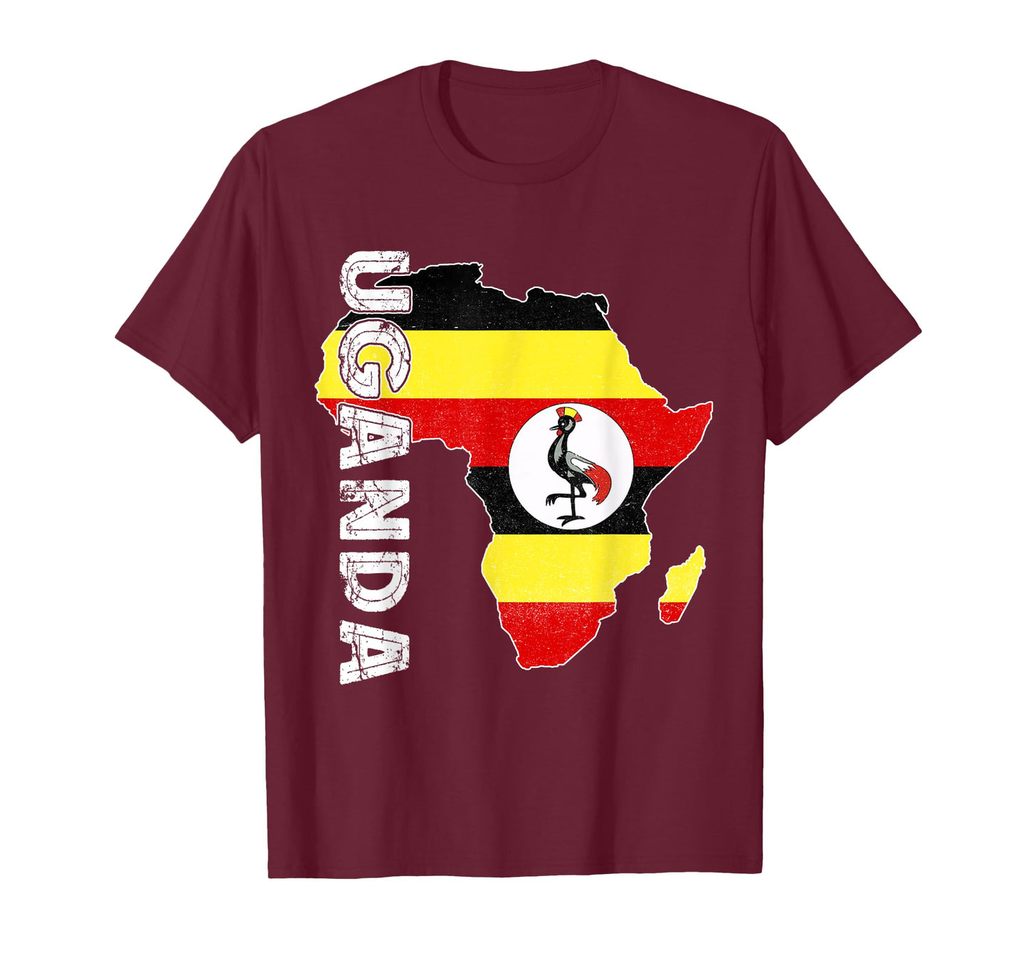 Uganda Map Ugandan Pride Ugandan Flag Africa Ugandan Roots T-Shirt