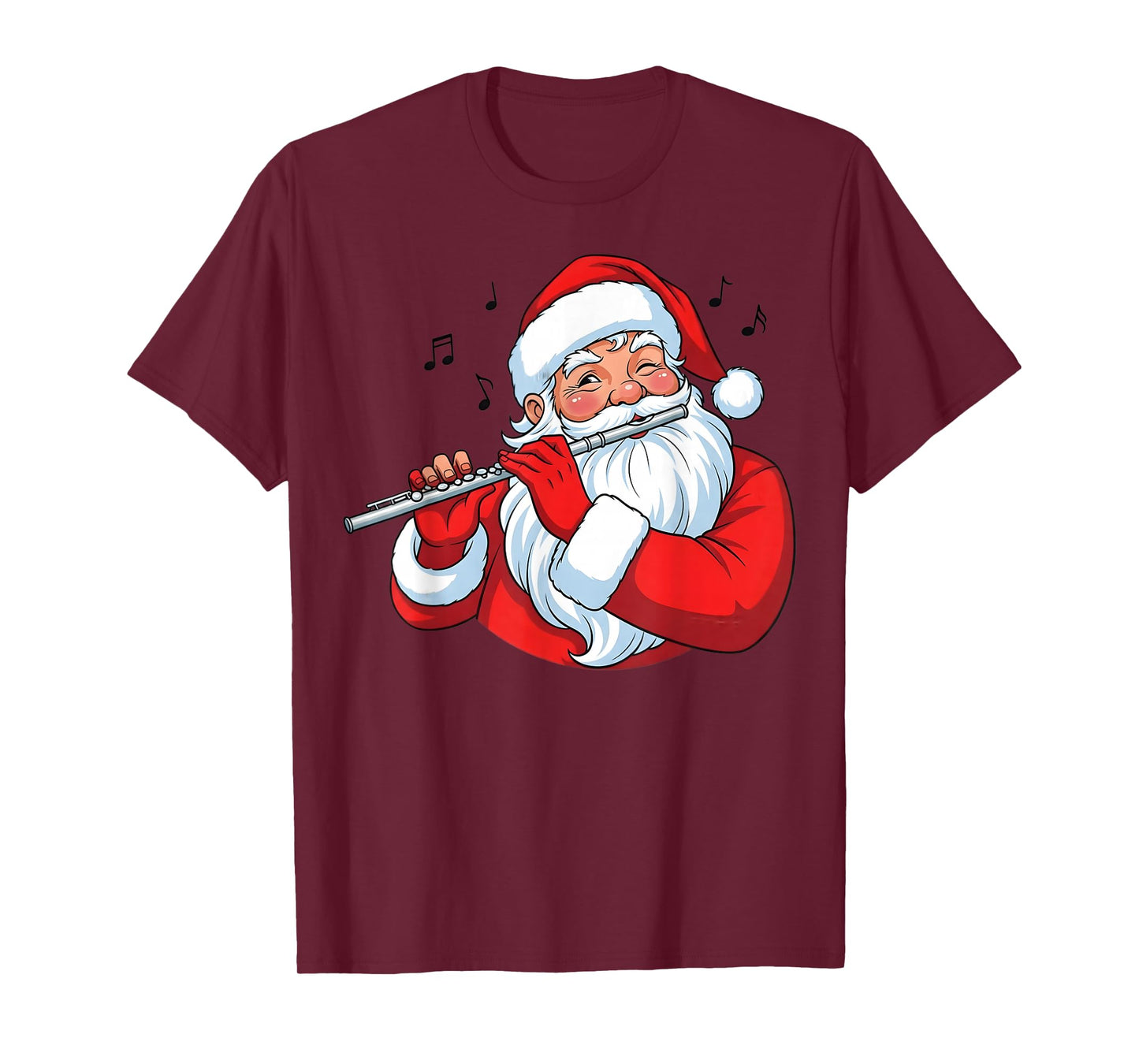 Christmas Flute Player Cute Santa Xmas Boys Girls Men Kids T-Shirt