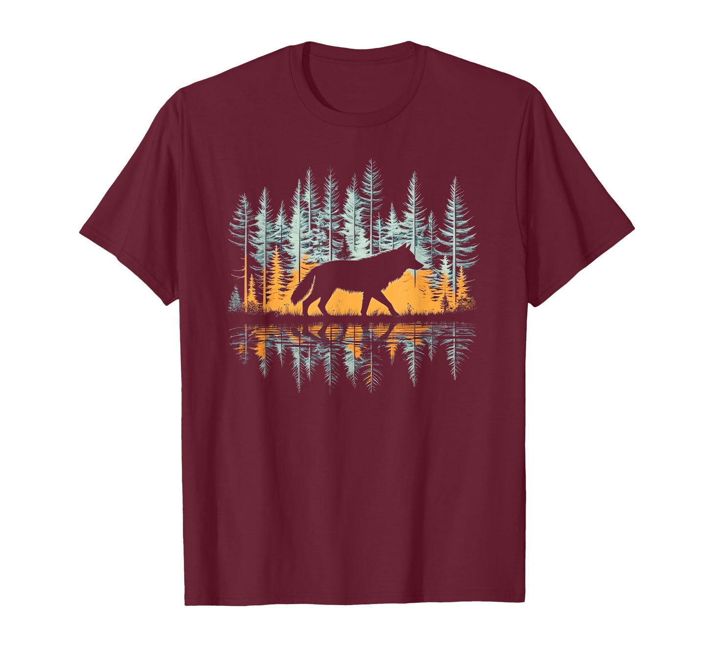 Cool Tees Graphic Wolf Nature T-Shirt - Unisex-Adults & Kids, Black, Small, Short Sleeve