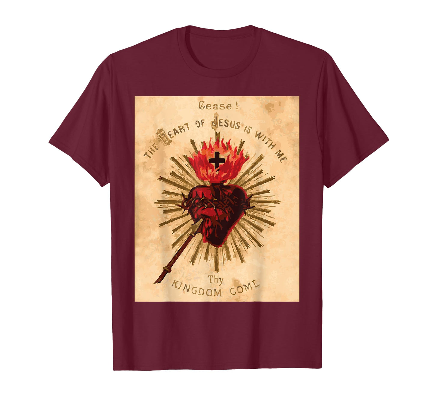 Vintage Sacred Heart of Jesus Catholic Art Traditional T-Shirt