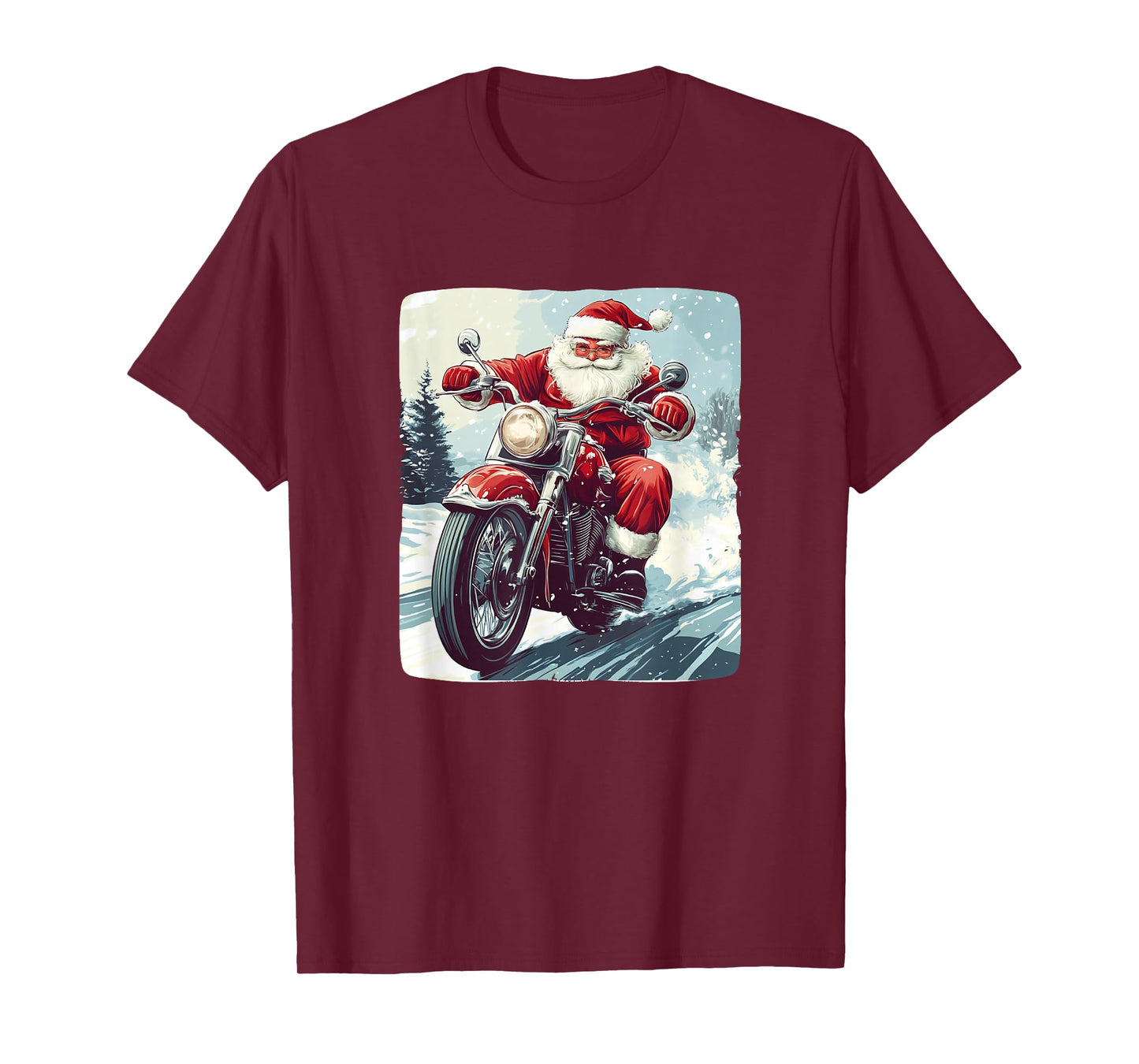 Cool Biker Santa with his Motorcycle Outfit T-Shirt