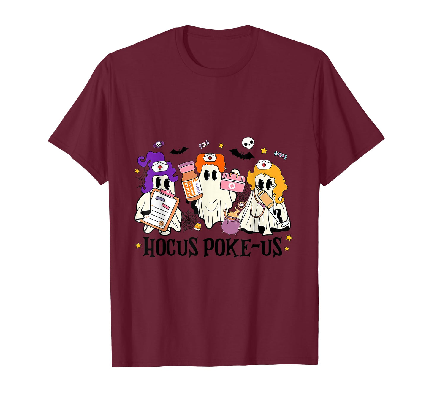 Spooky Nurse Halloween Funny Medical Lab Tech Costume T-Shirt