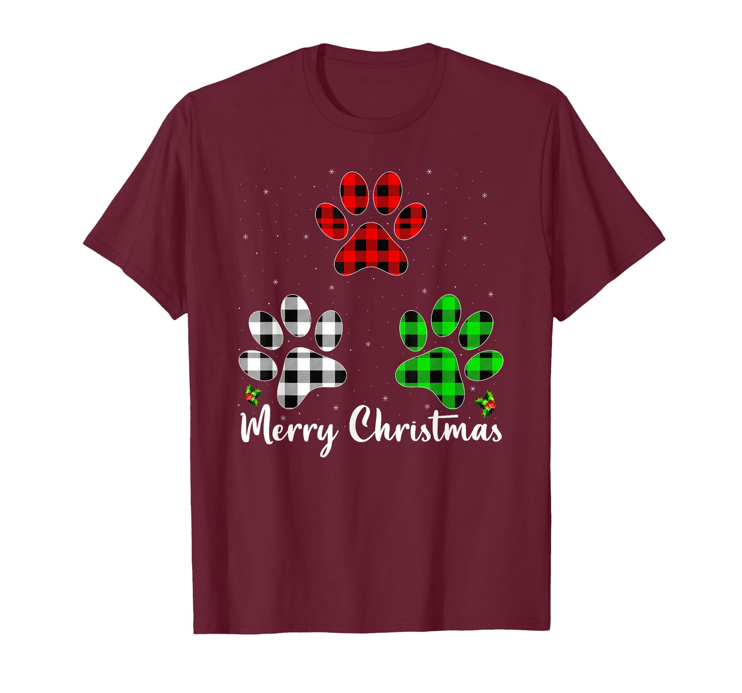 Funny Dog Paw Christmas Pajamas Puppy Dog Lover Xmas T-Shirt