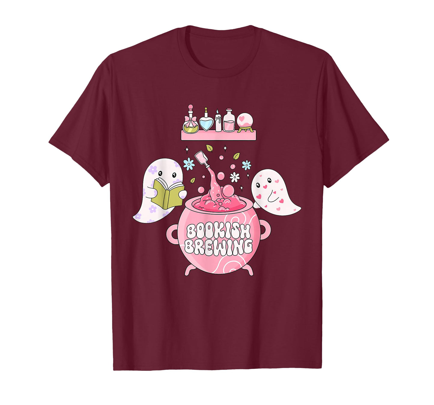 Bookish Brewing Cute Witch Halloween Design T-Shirt