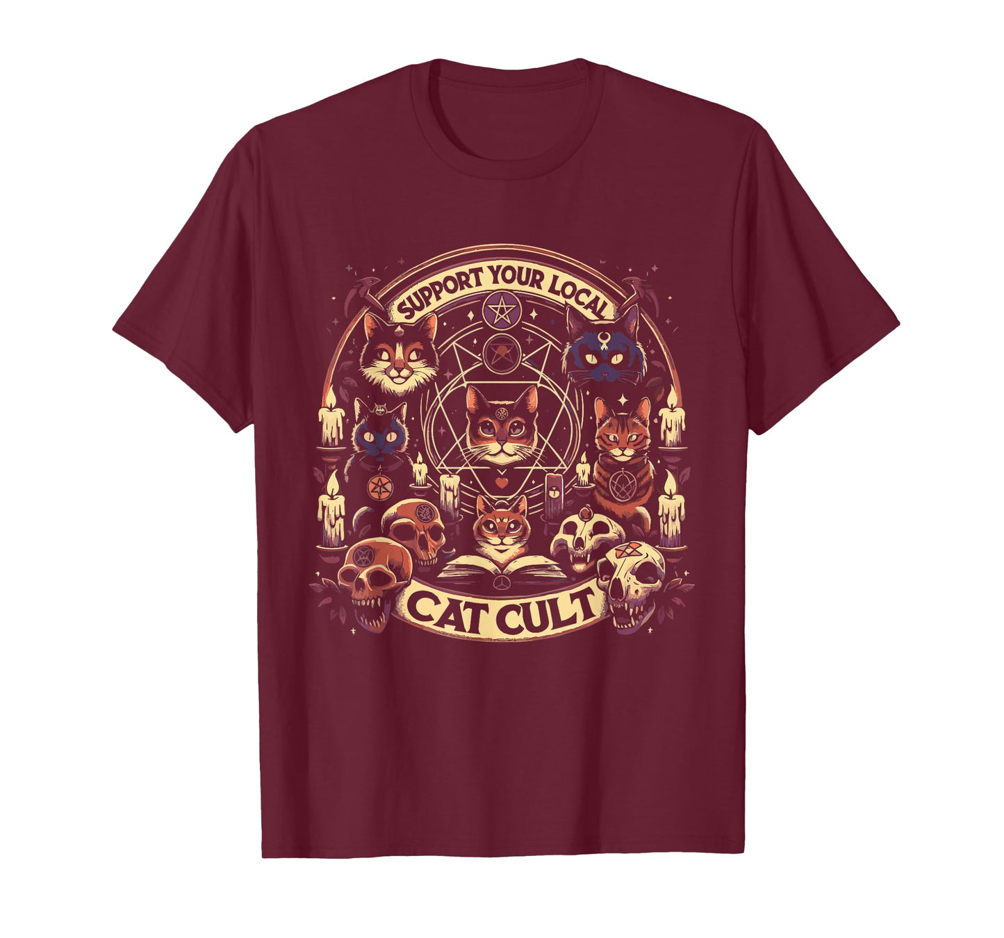 Funny Support Your Local Cat Cult Tee Shirt T-Shirt