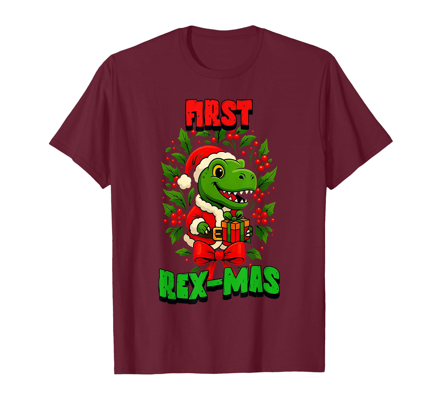 First Rex-Mas Cute Dinosaur Festive Christmas T-Shirt