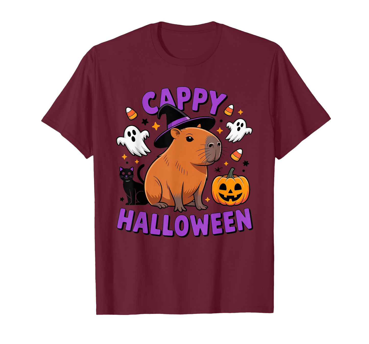 Cappy Halloween Costume Pumpkin Funny Capybara Halloween T-Shirt