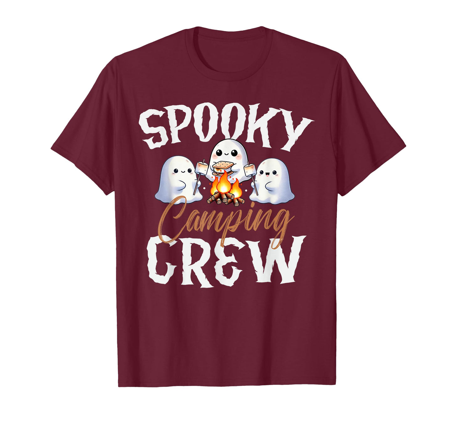 Spooky Camping Crew Halloween 2024 Campfire Happy Boo Ghost T-Shirt