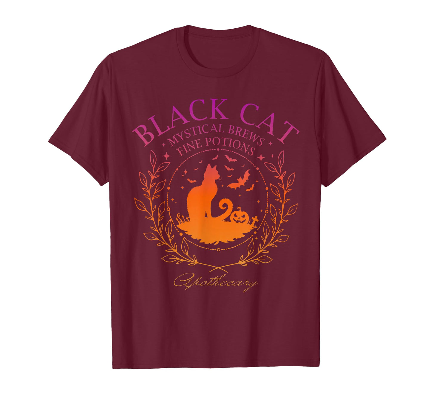 Black Cat Apothecary Halloween Witchy Halloween Cat Lovers T-Shirt
