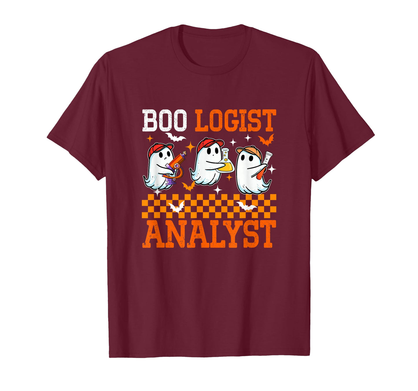 Boo Logist Analyst Halloween Biologist Job Three Cute Boos T-Shirt