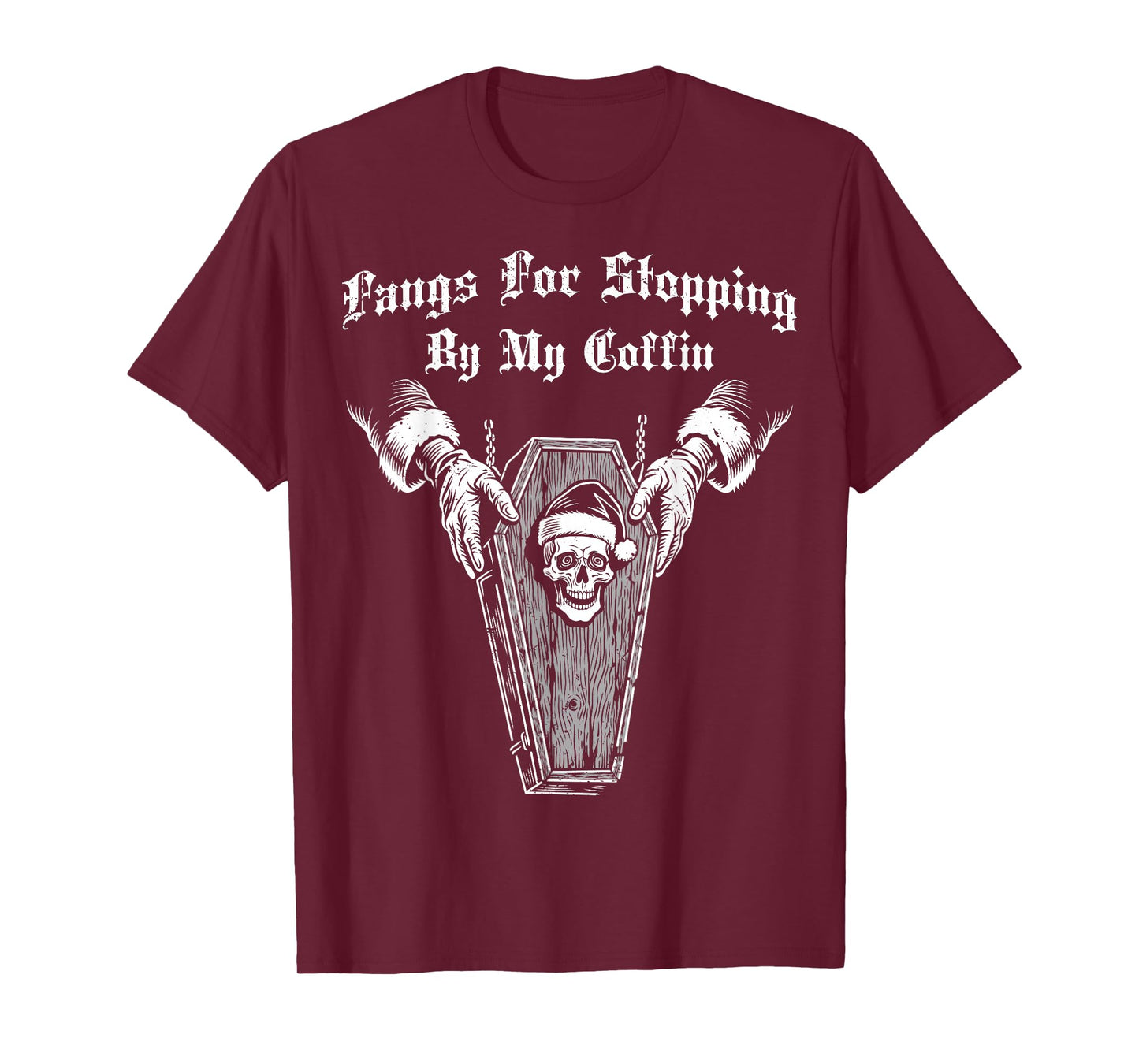 Fangs for Stopping by Coffin Halloween Spooky Haunted Season T-Shirt