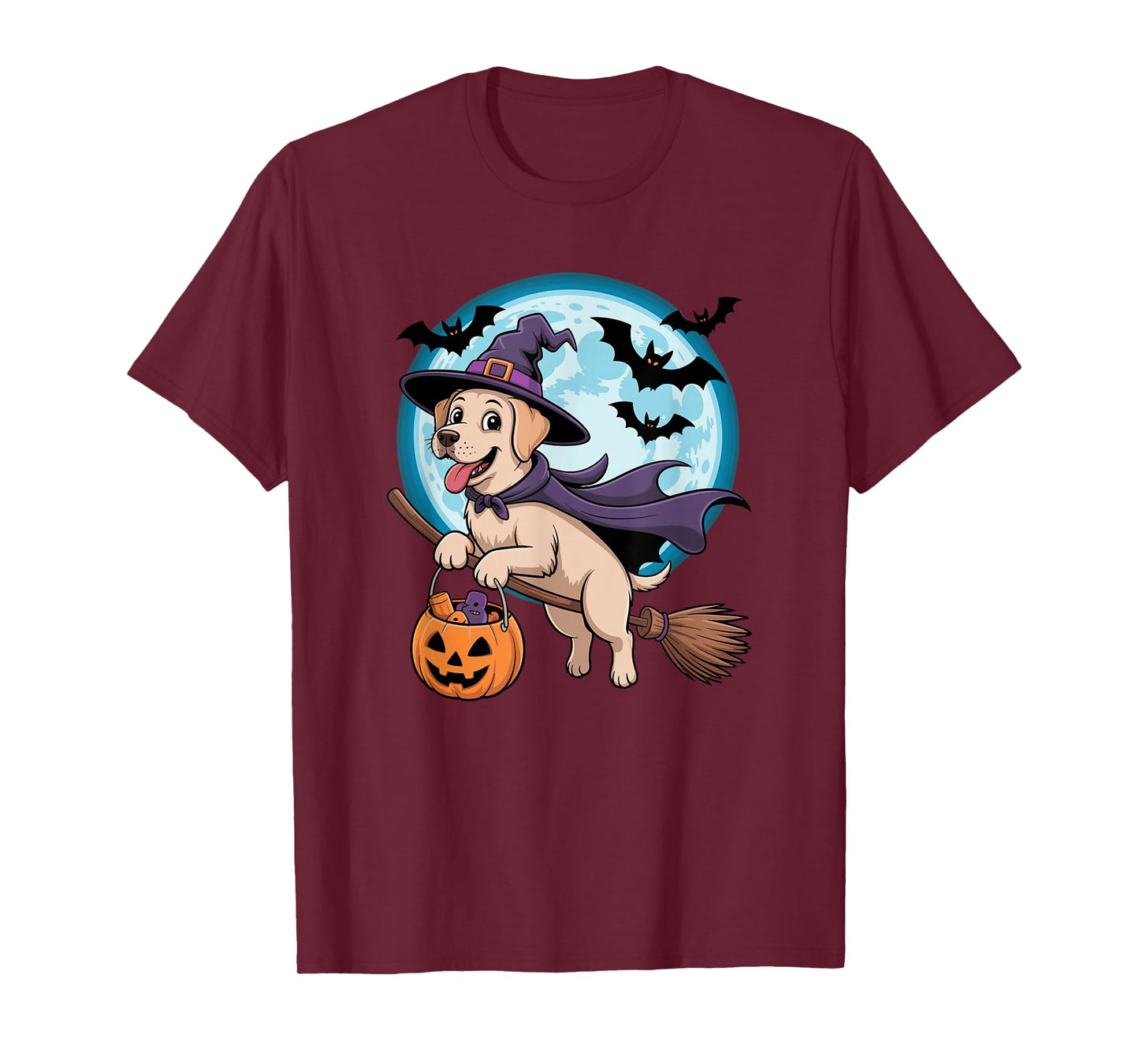 Halloween Witch Labrador Retriever Moon T-Shirt