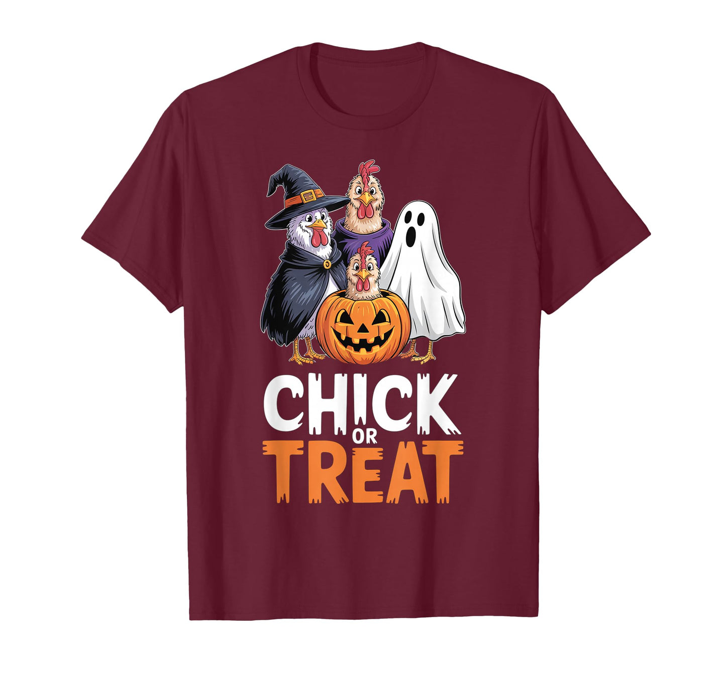 Chick Or Treat Halloween Witch Spooky Chicken Farmers T-Shirt