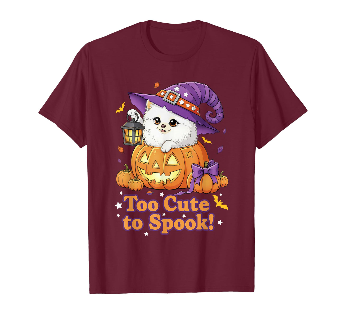 Cute Halloween Puppy Pumpkin Witch Lantern Design T-Shirt