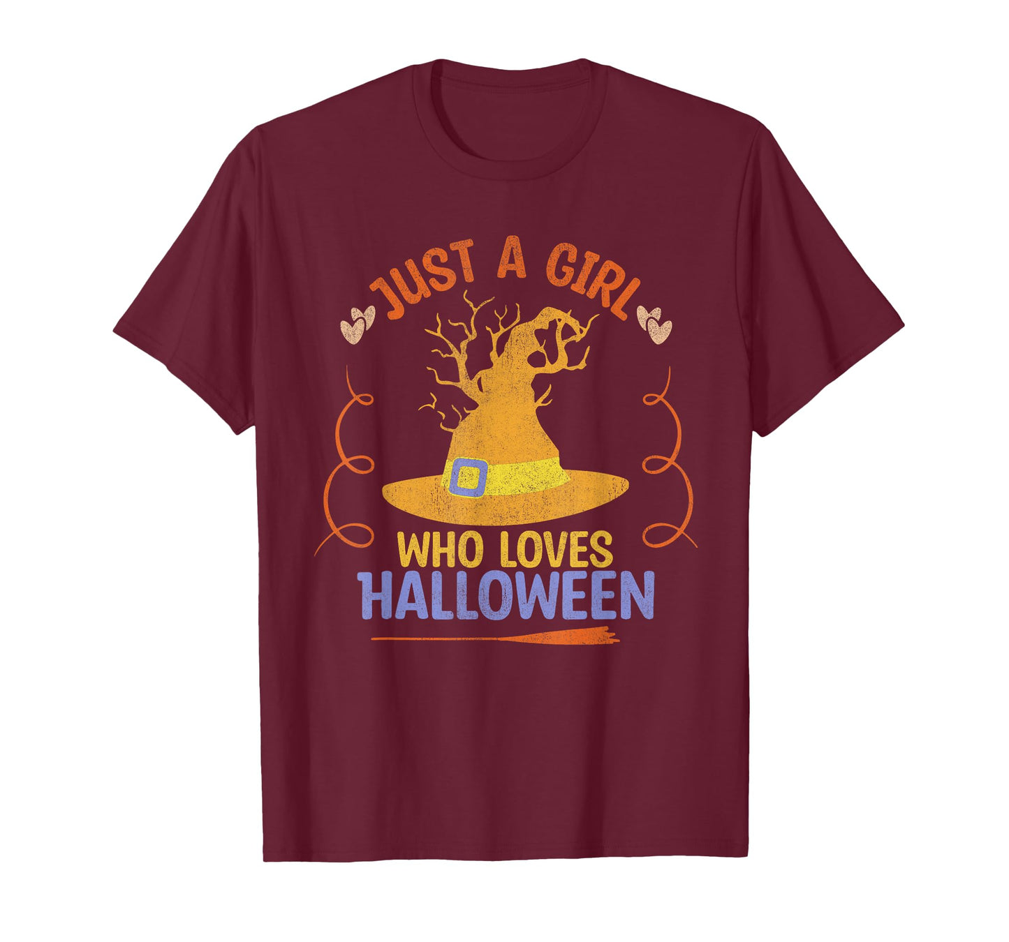Just A Girl Who Loves Halloween Witch Hat T-Shirt