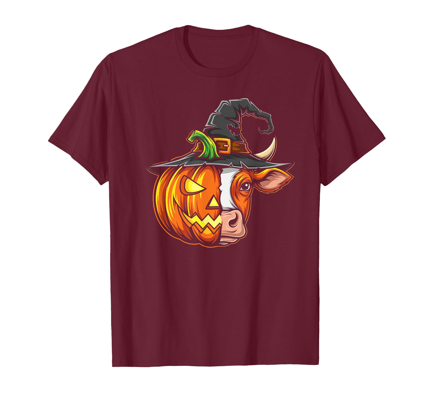 Cow Pumpkin Jack O Lantern Halloween Kids Mens Womens T-Shirt