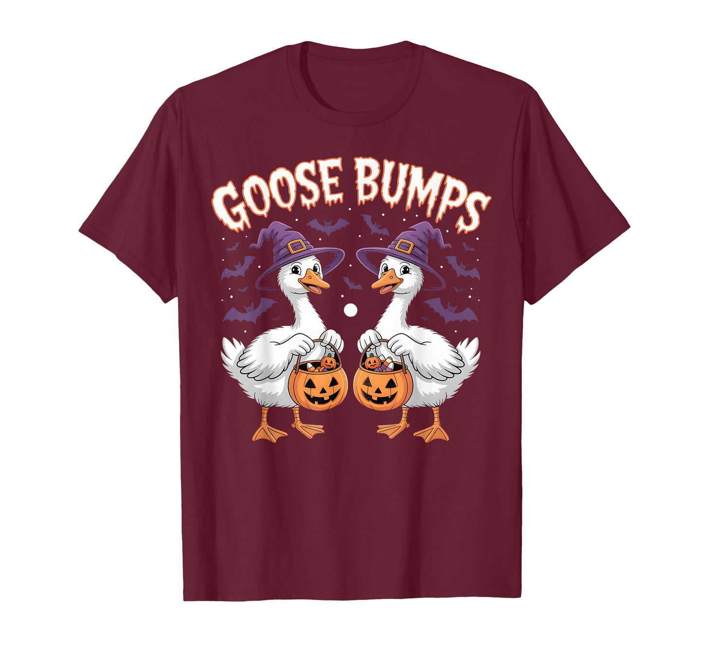 Goose Bumps Funny Halloween Witch Goose Pun T-Shirt
