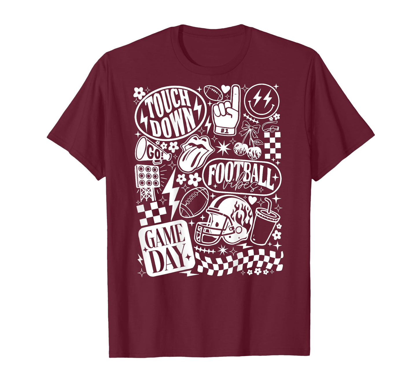 Vintage Football Mom Streetwear Cool Graphic Back Print T-Shirt