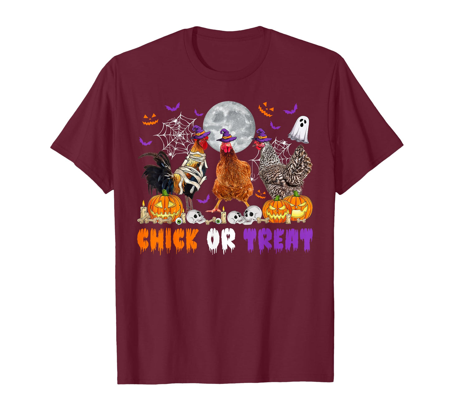 Chick Or Treat Chickens in Witch Mummy Costume Halloween Day T-Shirt