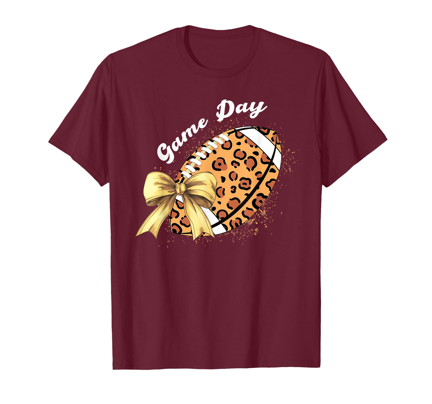 Vintage Game Day Leopard American Football Season Women Girl T-Shirt