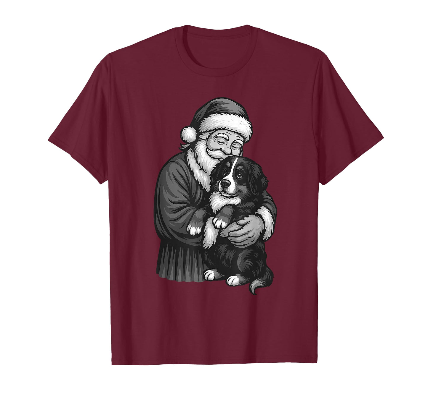 Bernese Mountain Dog Santa Claus Christmas Dog Lover T-Shirt