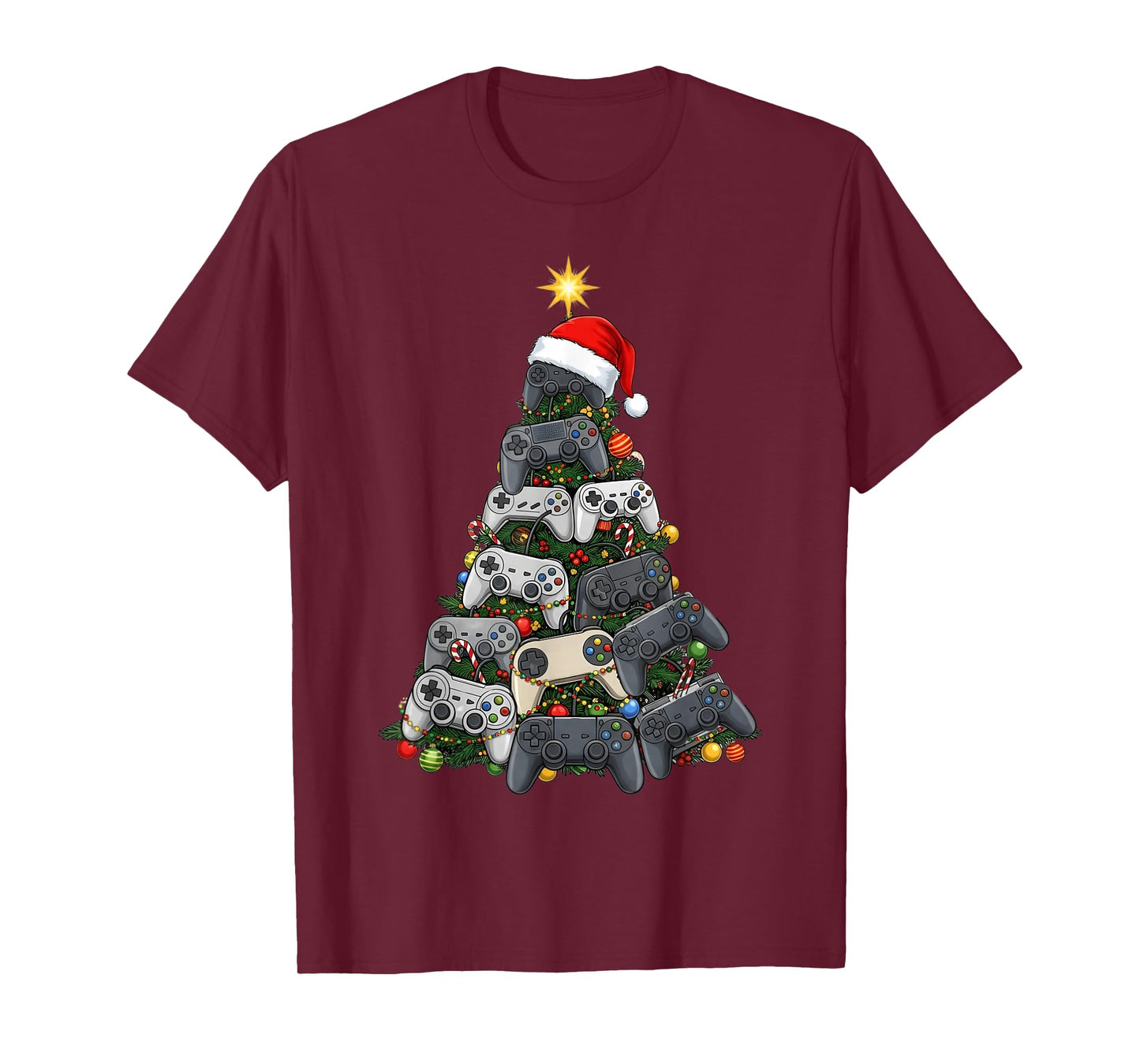 Gaming Christmas Tree Funny Video Games Gamer Teen Boys Men T-Shirt